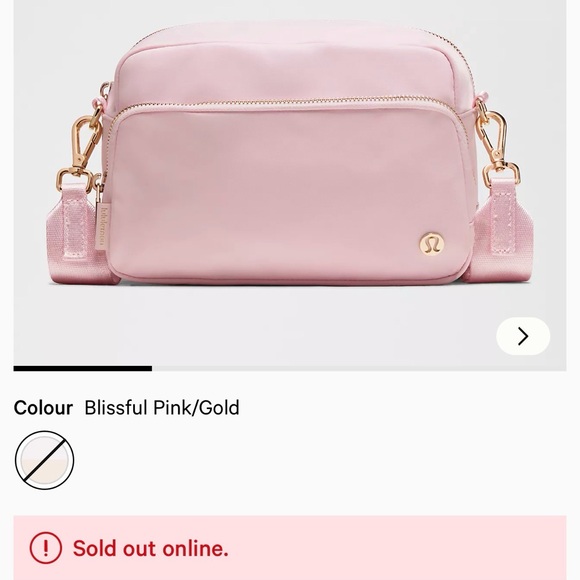 lululemon athletica Handbags - NWT Lululemon Everywhere Crossbody Bag 3L Large Blissful Pink/Gold MetalHardware
